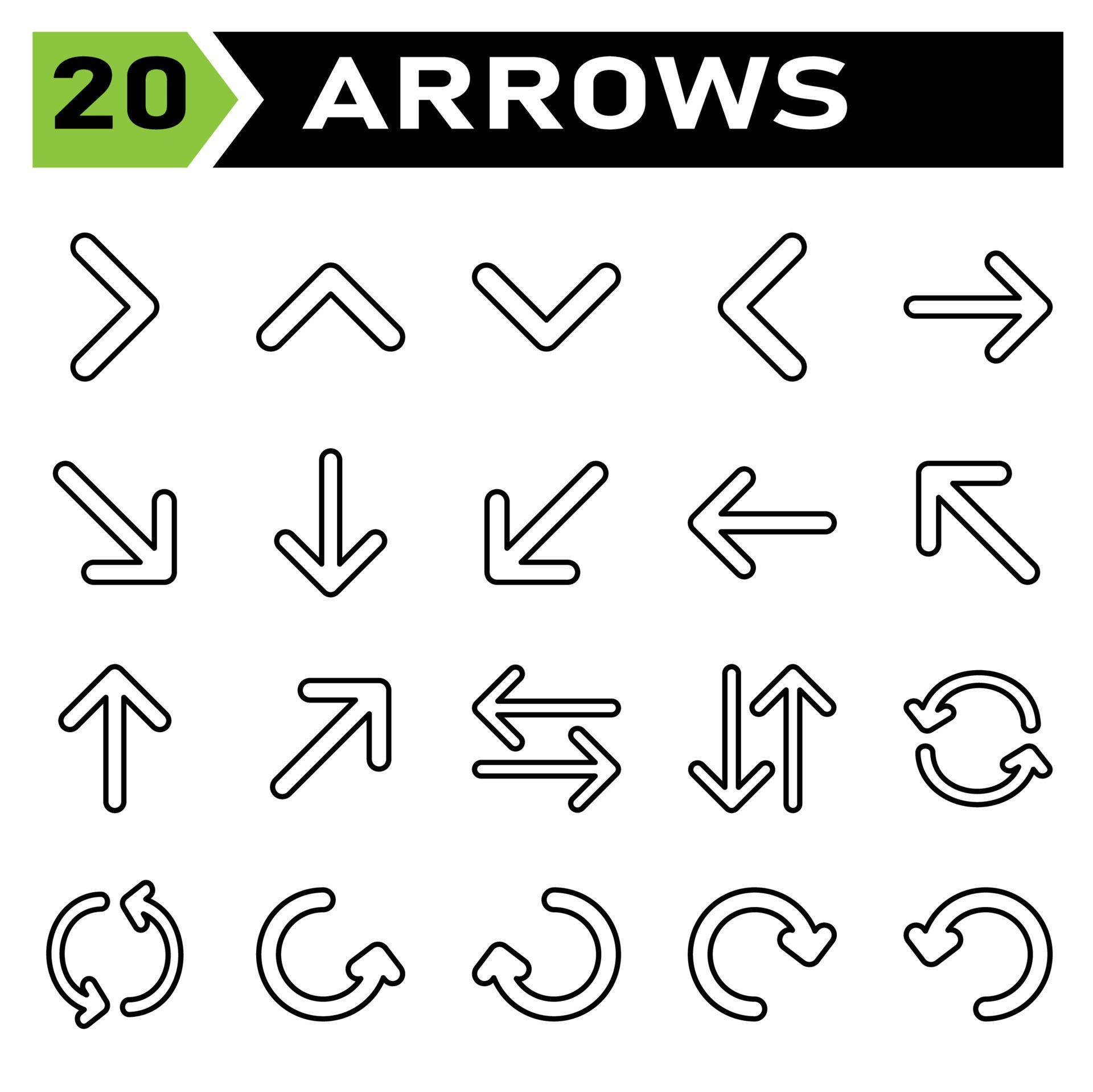 Arrows icon set include arrow, arrows, right, direction, arrow right