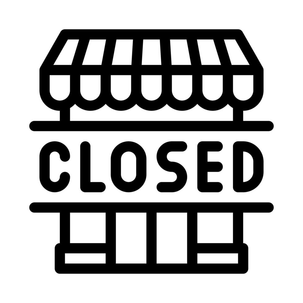 closed shop icon vector outline illustration