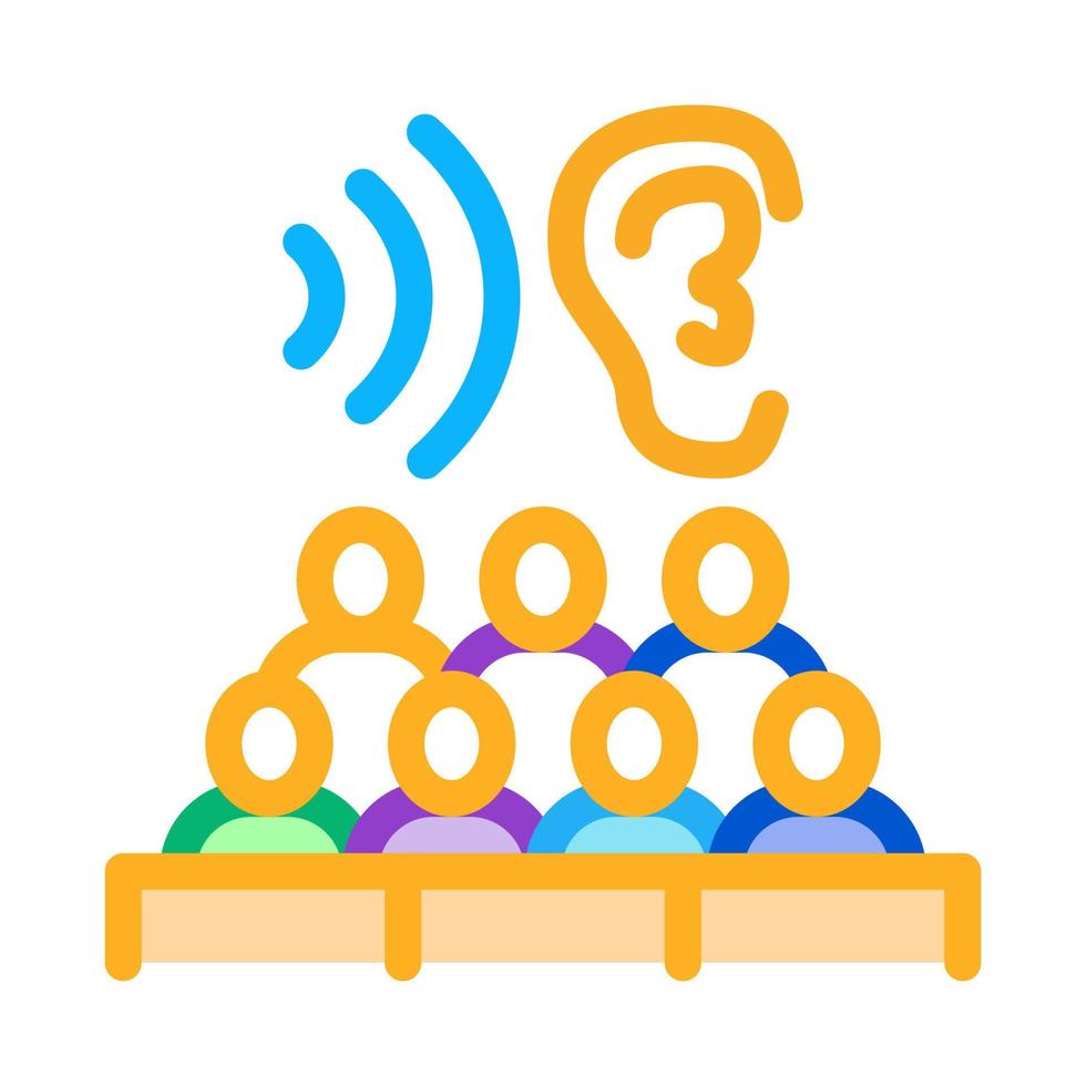 audience listening seminar icon vector outline illustration