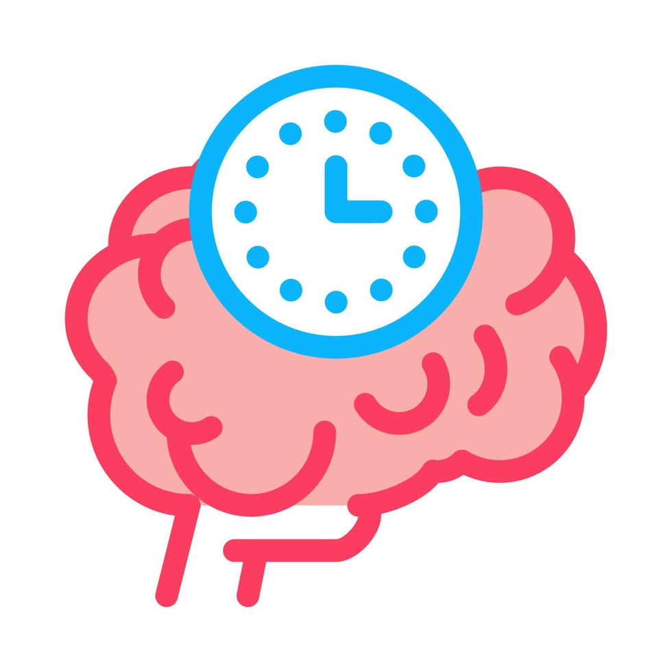 ilustración de contorno de vector de icono de tiempo de reacción cerebral