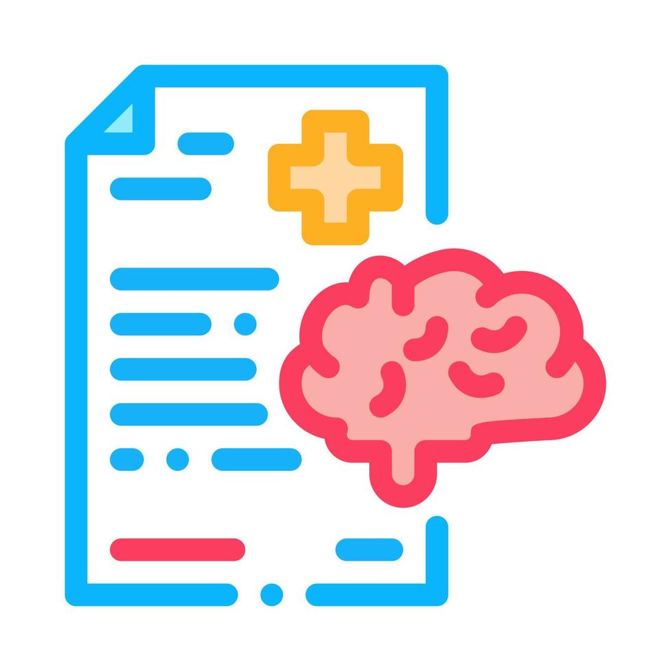 dementia medical report icon vector outline illustration