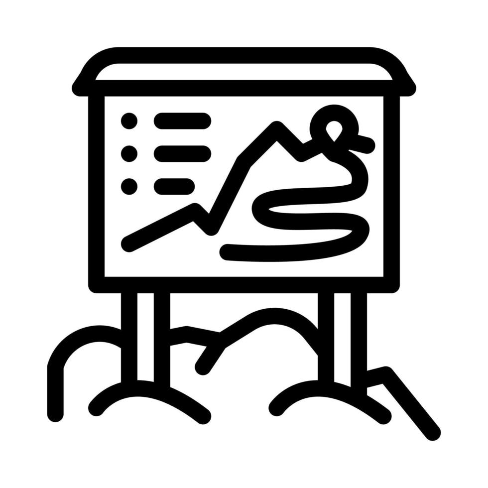 ski resort direction map icon vector outline illustration