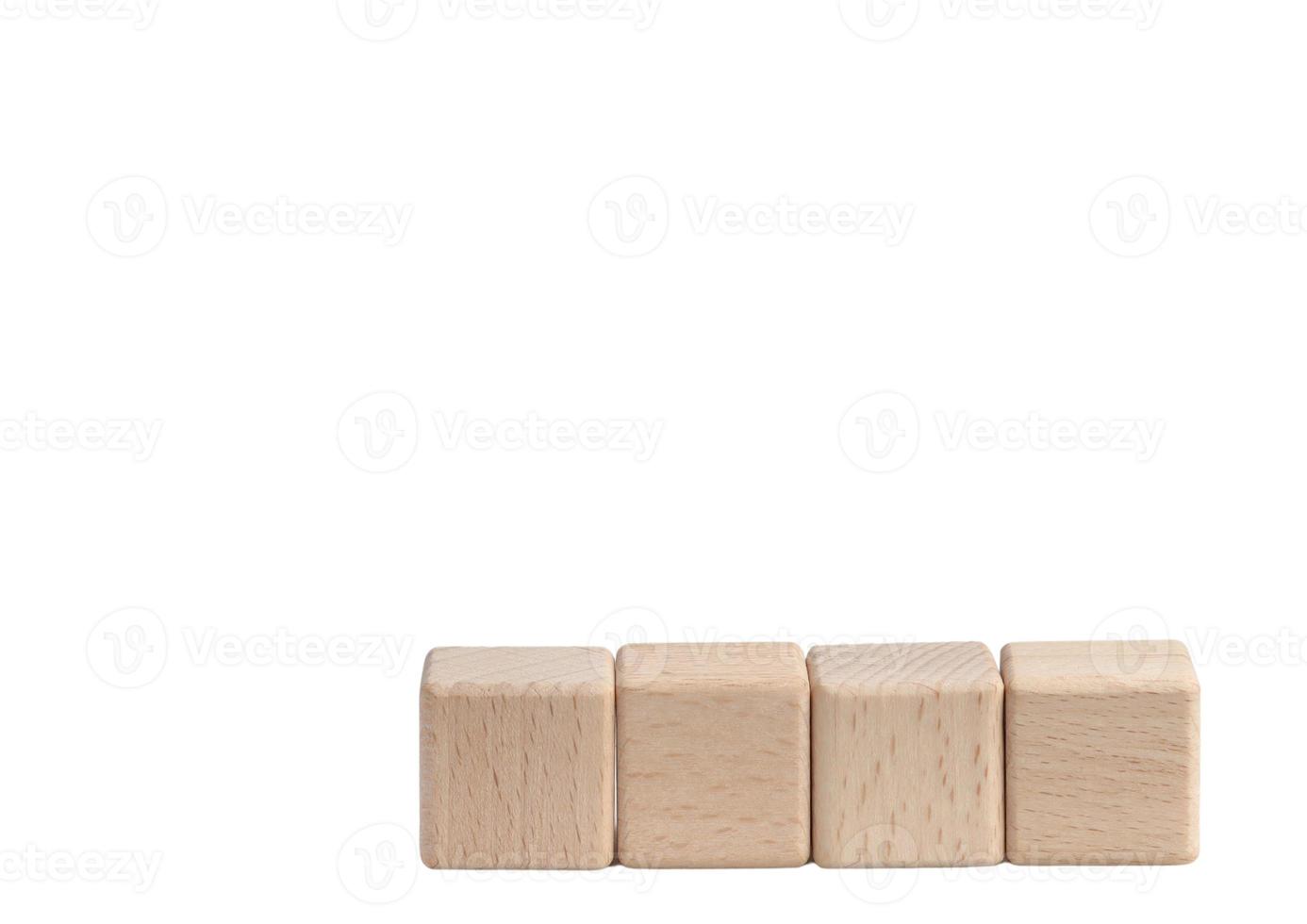 square wooden blocks on white background photo