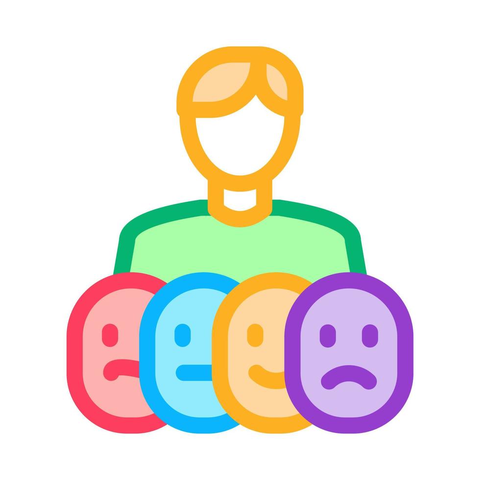 human deepfake many faces icon vector outline illustration