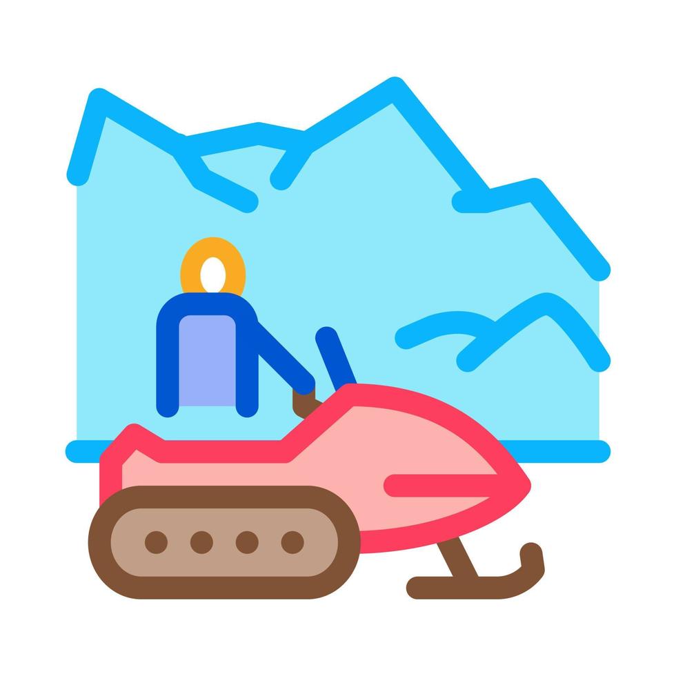 snowmobile winter transport icon vector outline illustration