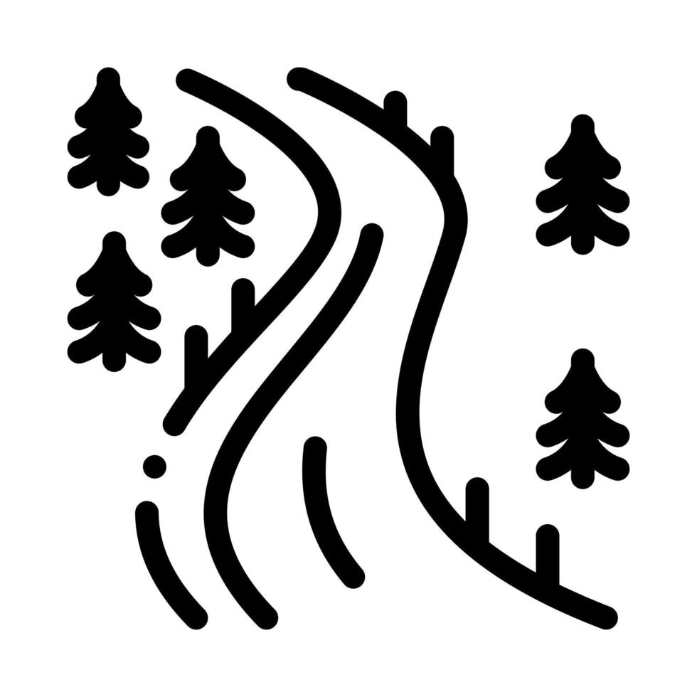 ski track icon vector outline illustration