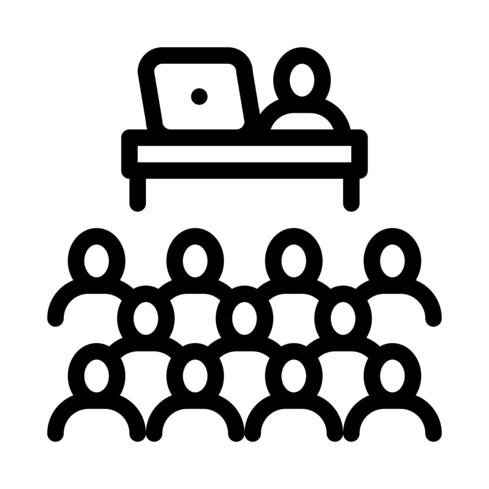 seminar in classroom icon vector outline illustration