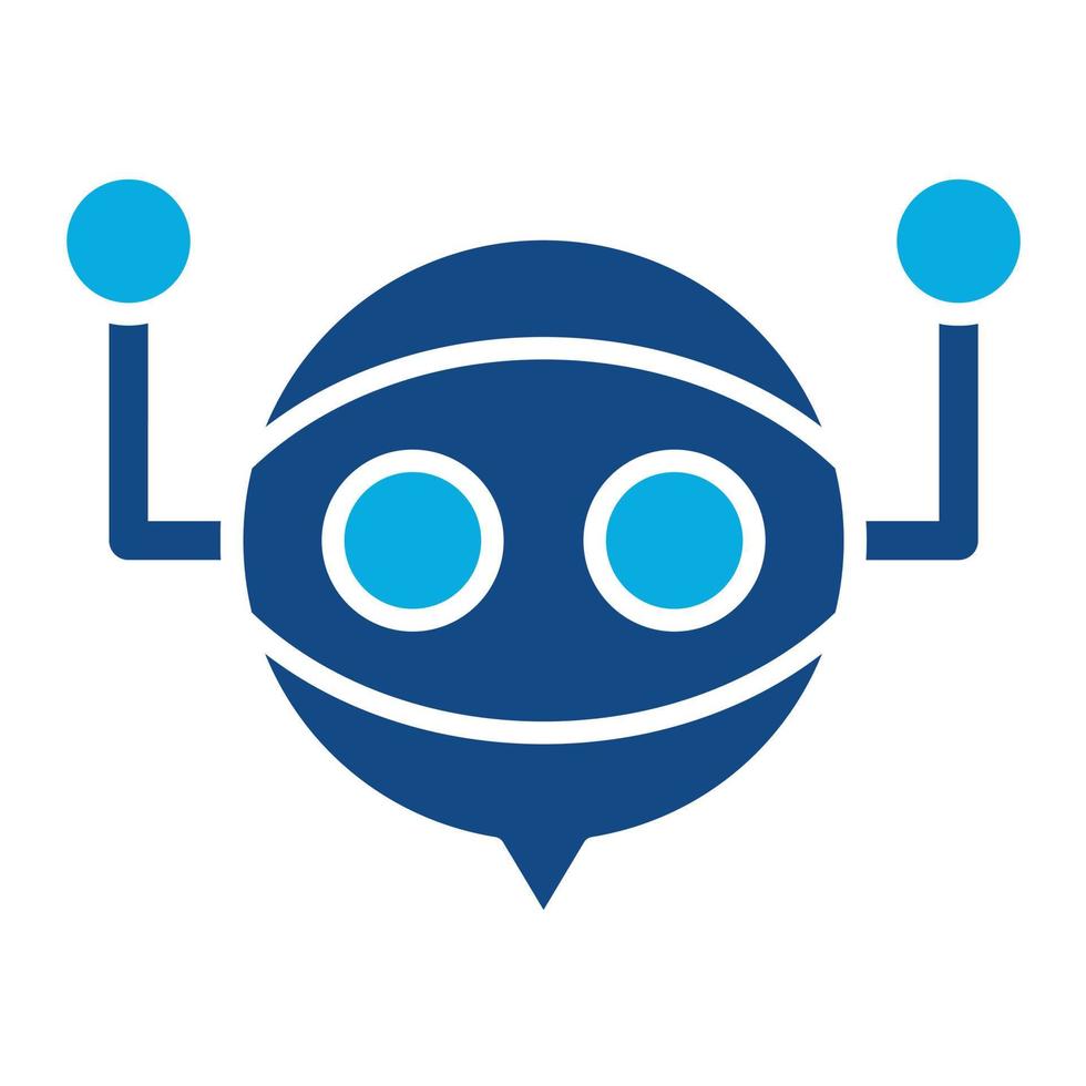 Virtual Assistant Glyph Two Color Icon vector