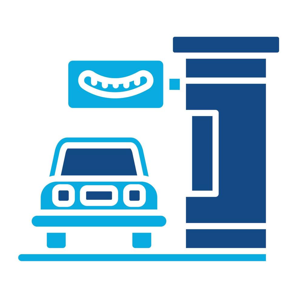 Drive Thru Glyph Two Color Icon vector