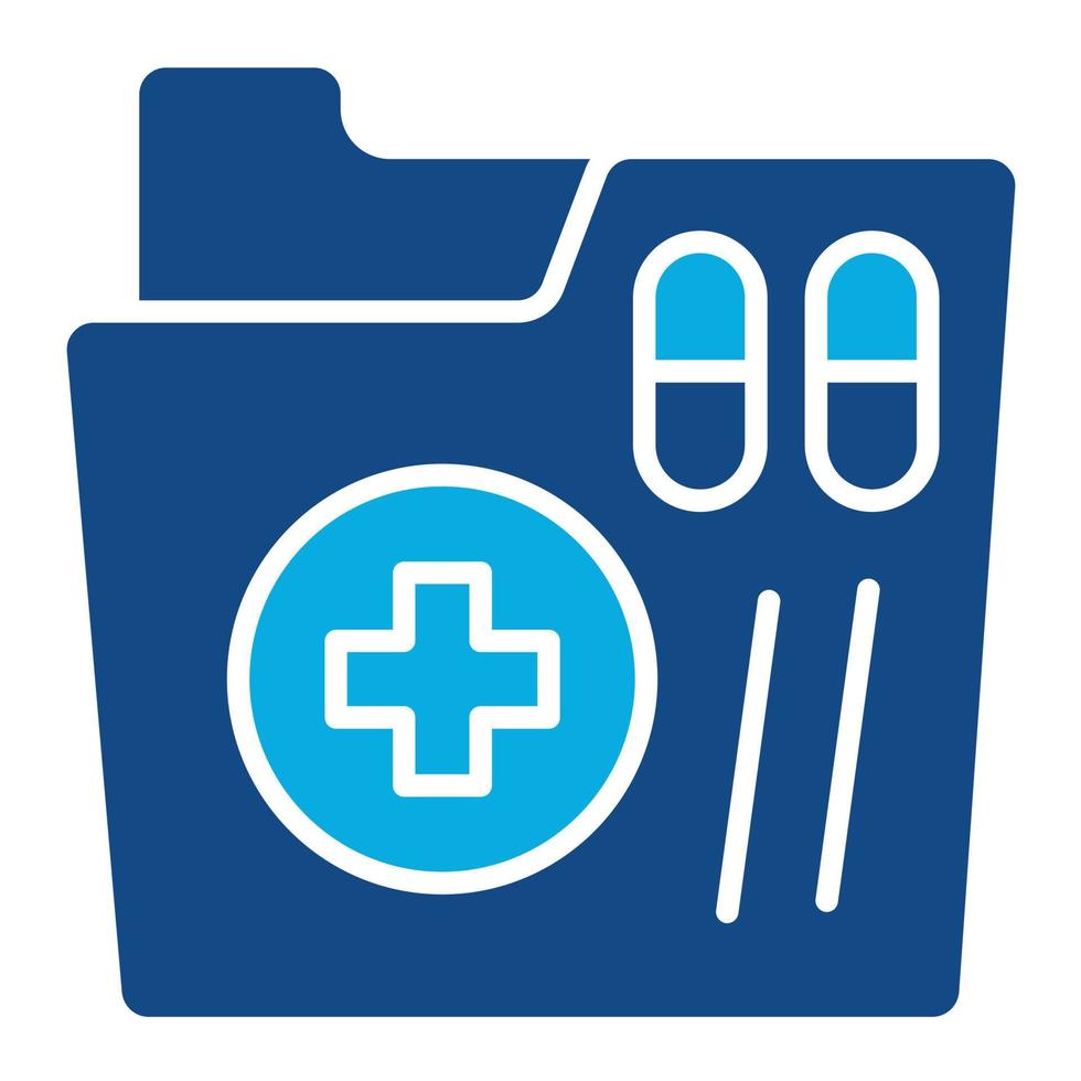 Medical Folder Glyph Two Color Icon vector