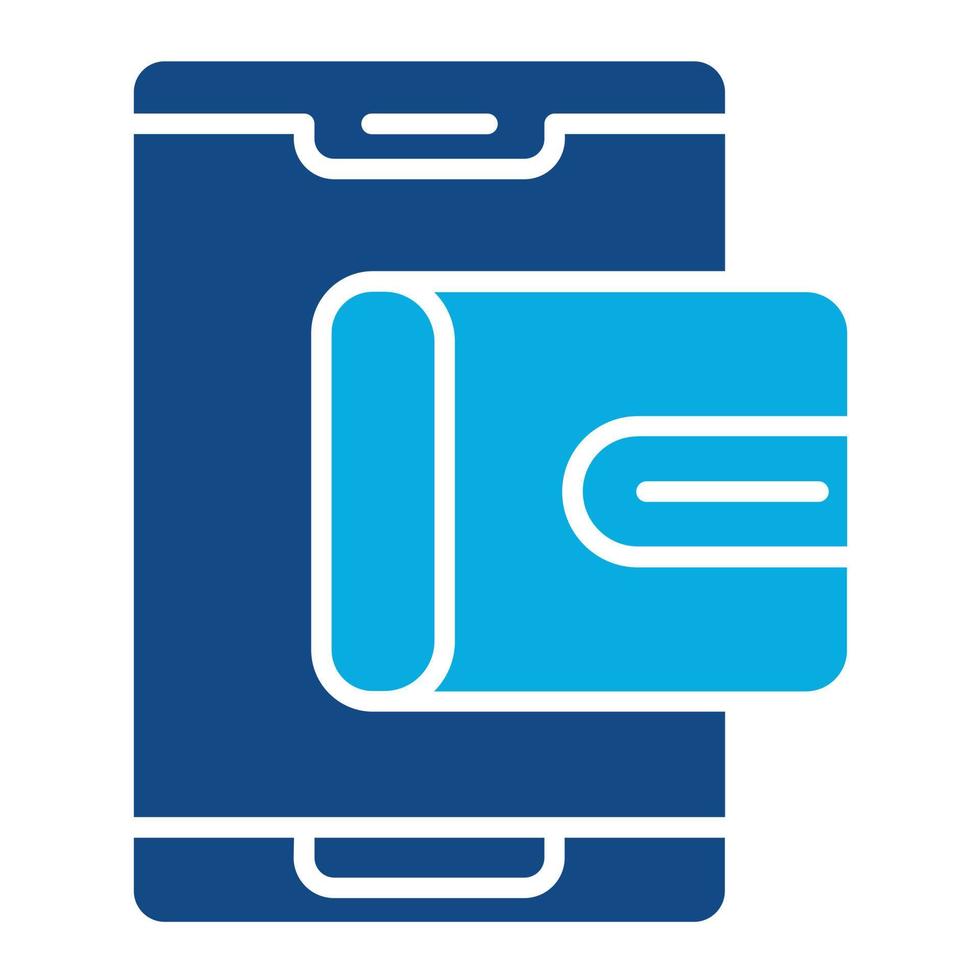 Mobile Wallet Glyph Two Color Icon vector