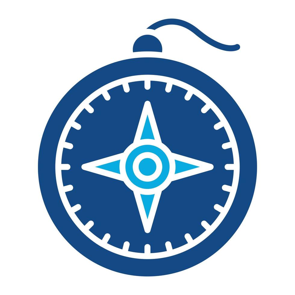 Compass Glyph Two Color Icon vector