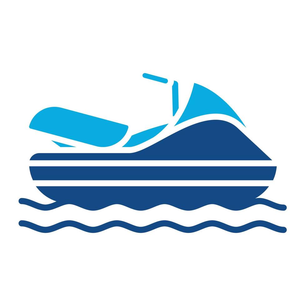 Jet Ski Glyph Two Color Icon vector