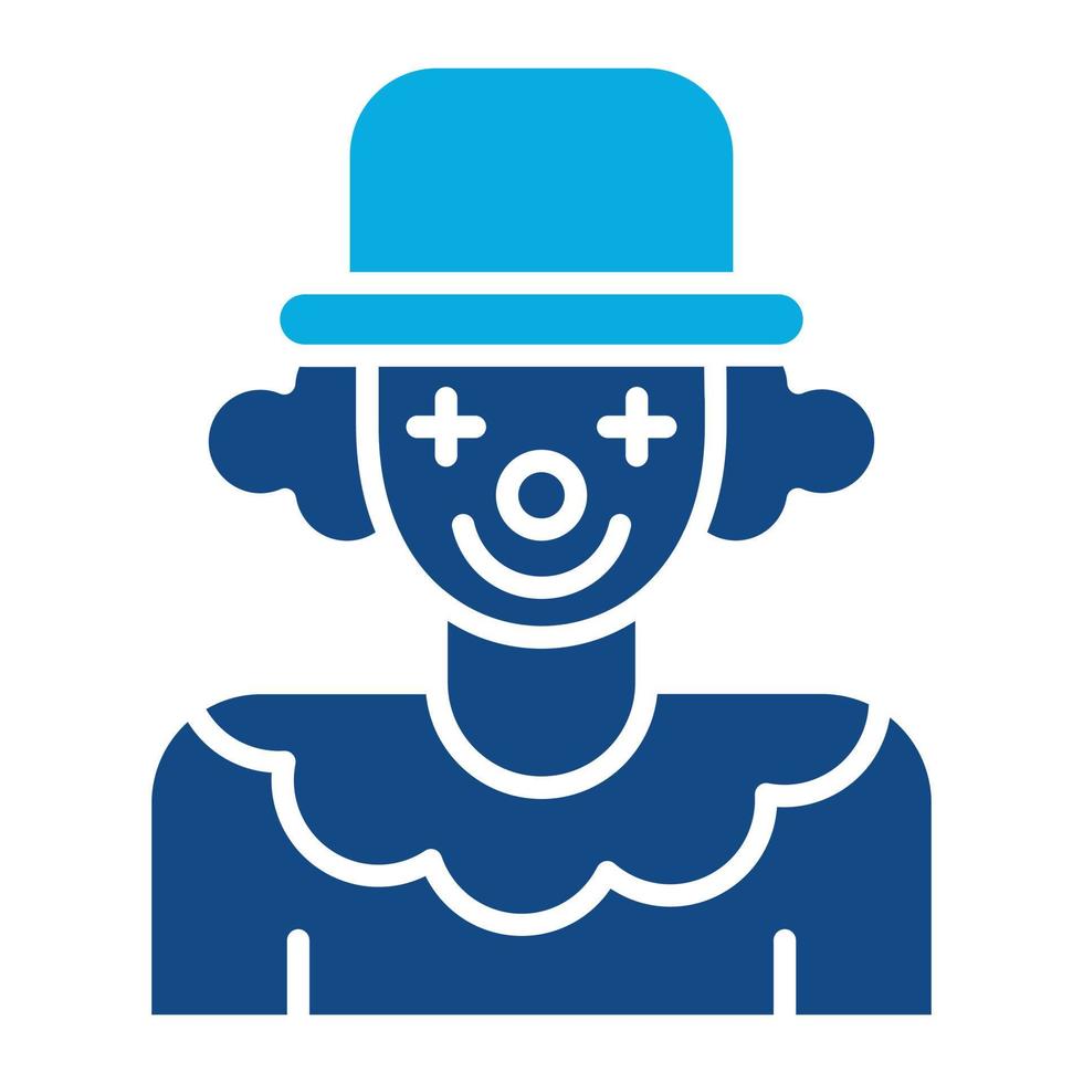Clown Glyph Two Color Icon vector