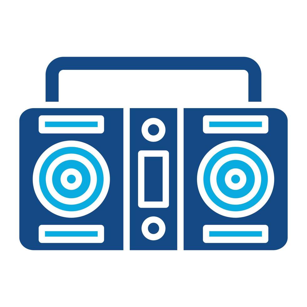 reproductor de cassette glifo icono de dos colores vector