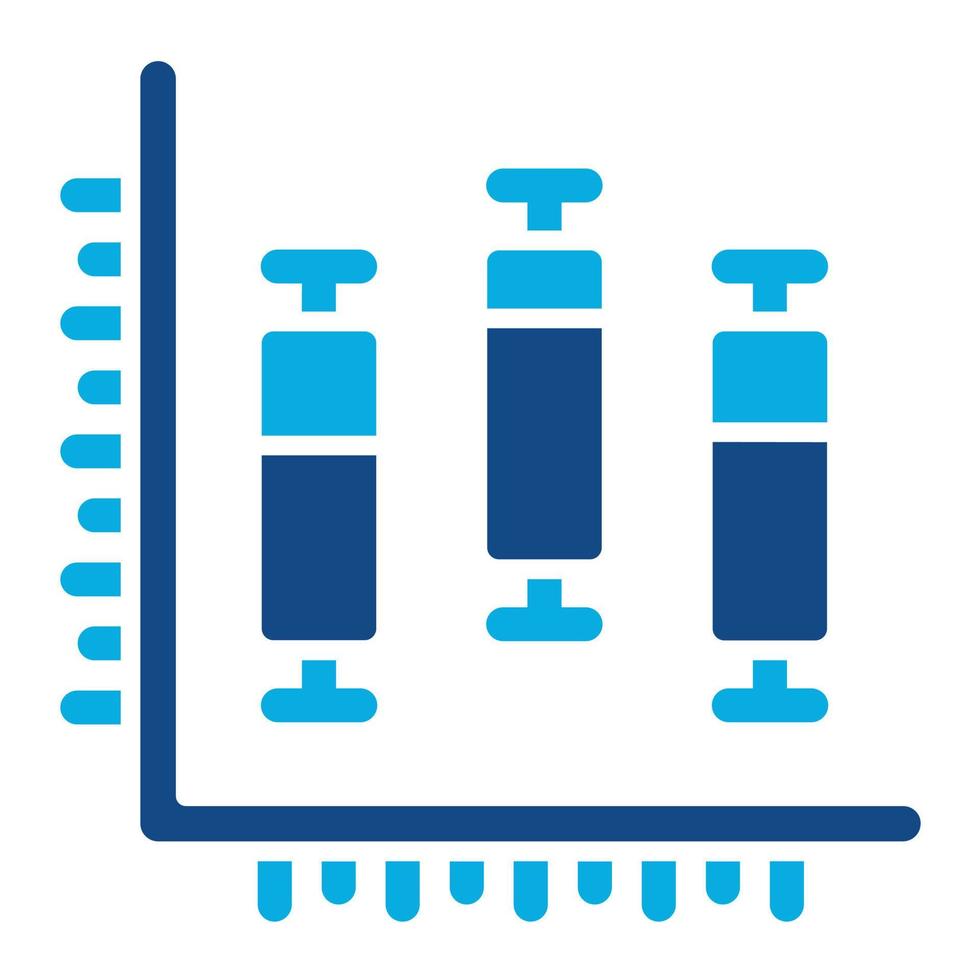 Box Plot Glyph Two Color Icon vector