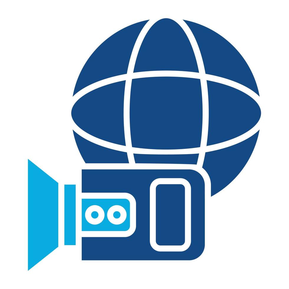 Worldwide Coverage Glyph Two Color Icon vector