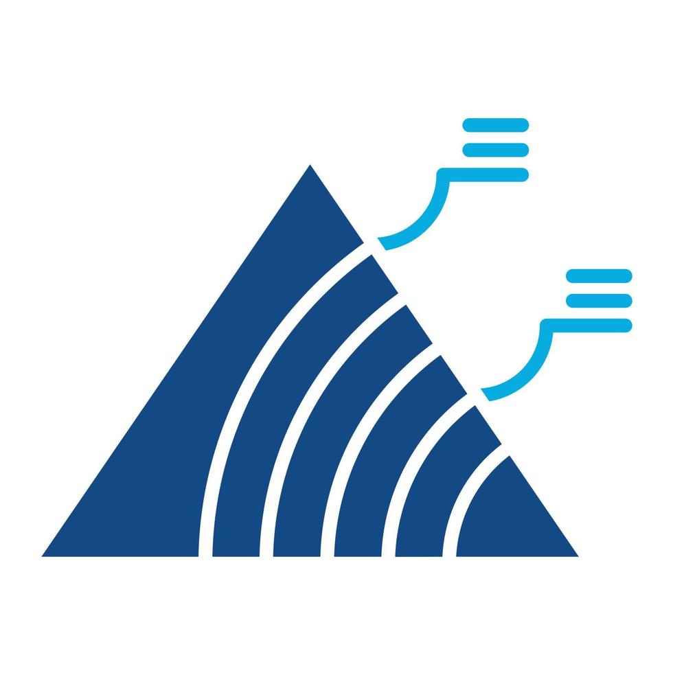 Ternary Contour Plot Glyph Two Color Icon vector