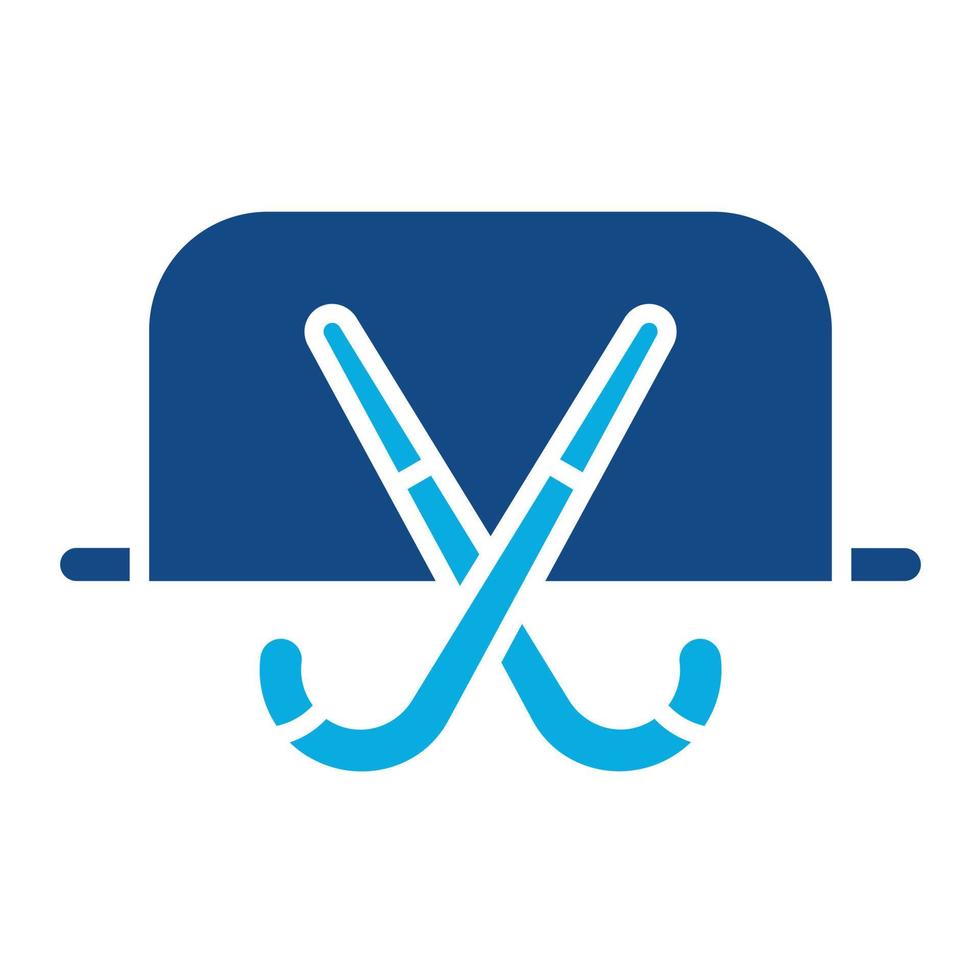 icono de dos colores de glifo de hockey sobre césped vector