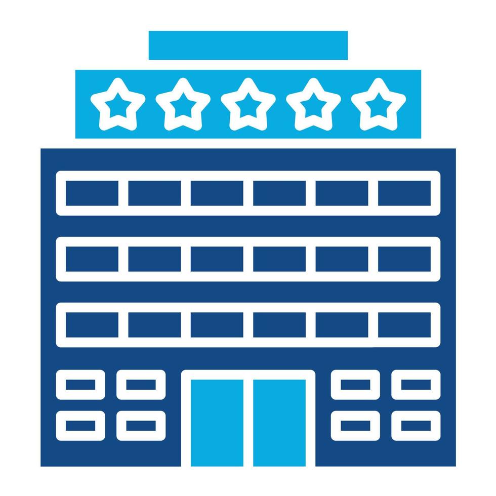 5 Stars Hotel Glyph Two Color Icon vector