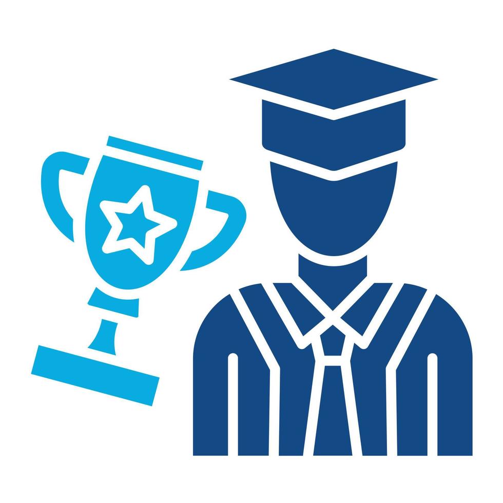 Successful Students Glyph Two Color Icon vector