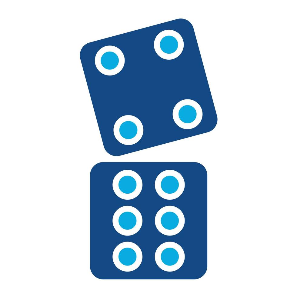 Dice Glyph Two Color Icon vector