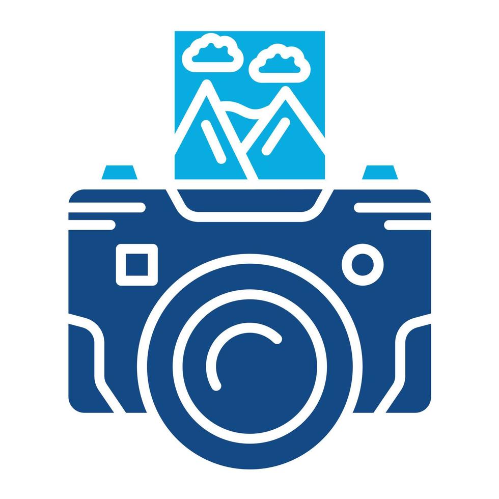 Polaroid Glyph Two Color Icon vector