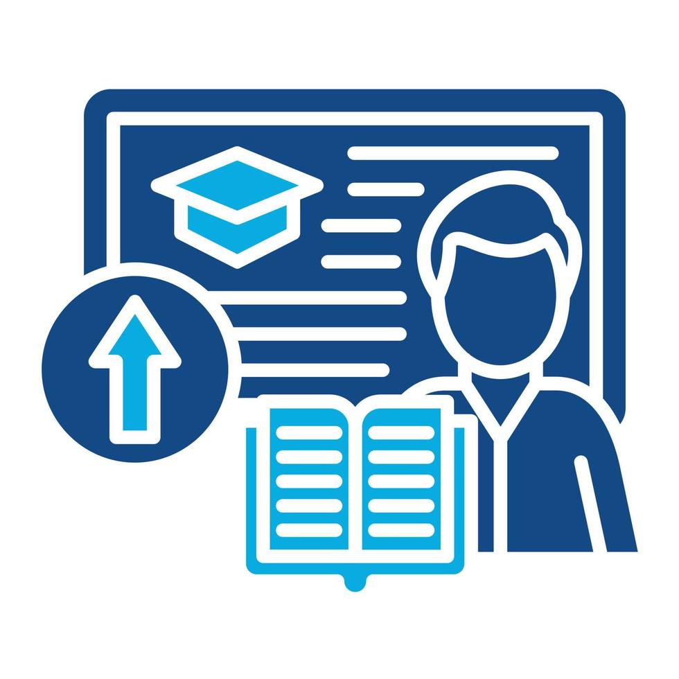 Advanced Coursework Glyph Two Color Icon vector
