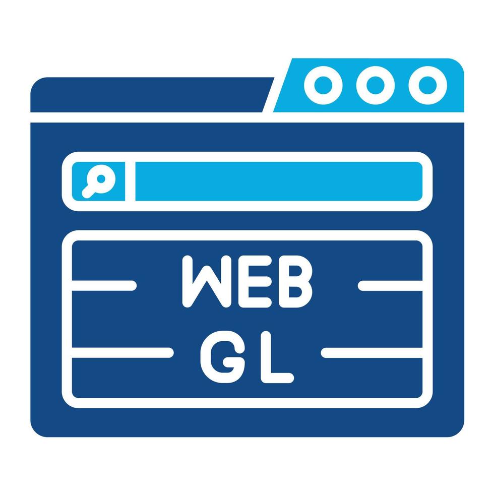 icono de dos colores de glifo webgl vector