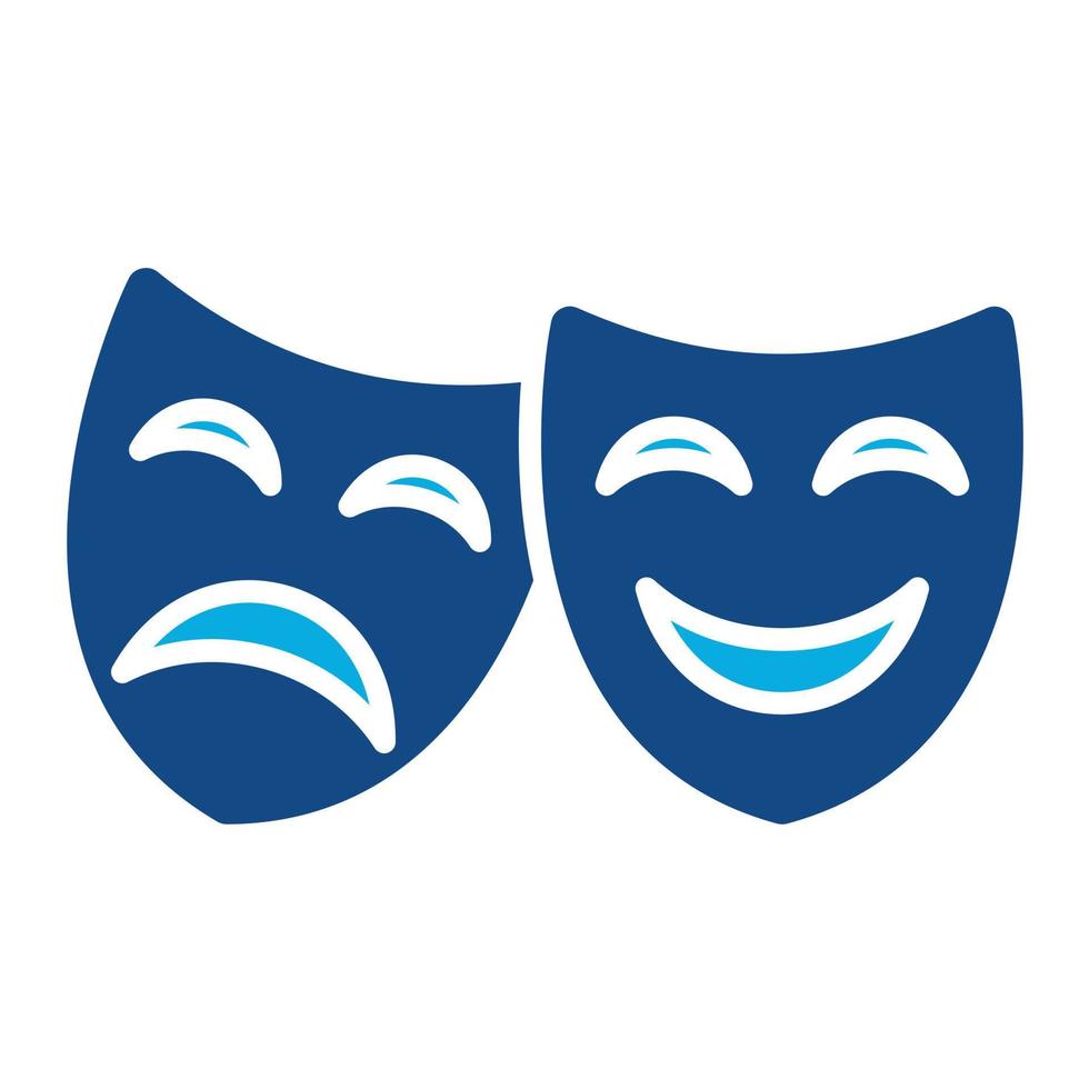 Opera Mask Glyph Two Color Icon vector