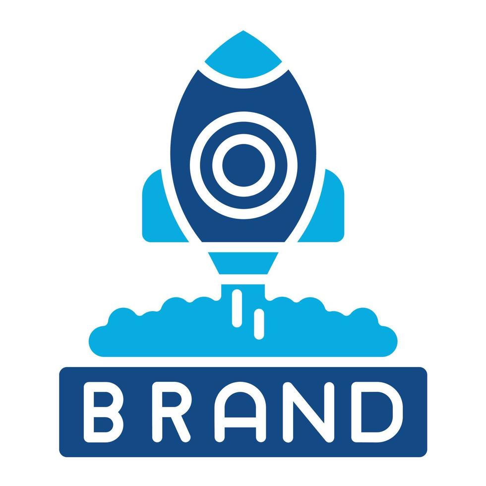 Brand Launch Glyph Two Color Icon vector
