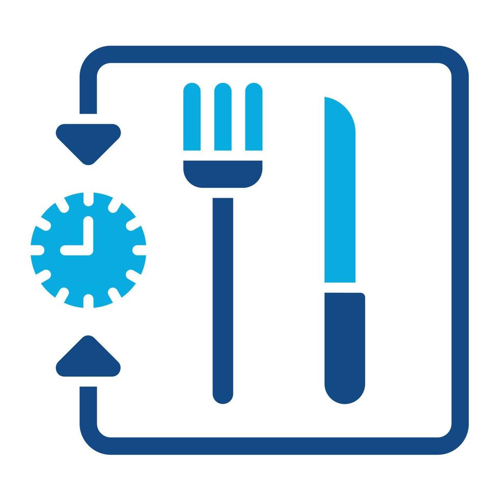 icono de dos colores de glifo de ayuno intermitente vector