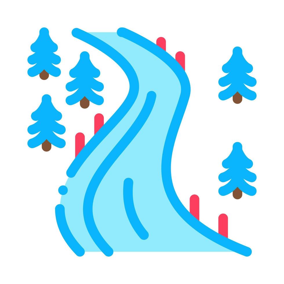 ski track icon vector outline illustration