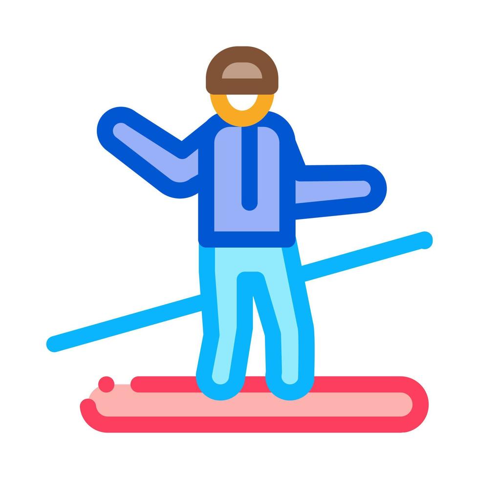 snowboarder slalom icono vector contorno ilustración