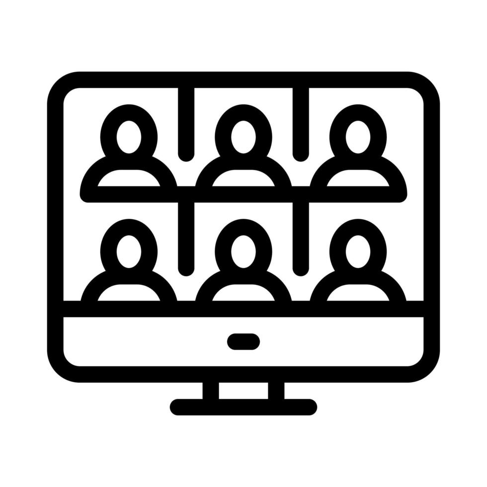 online conference icon vector outline illustration