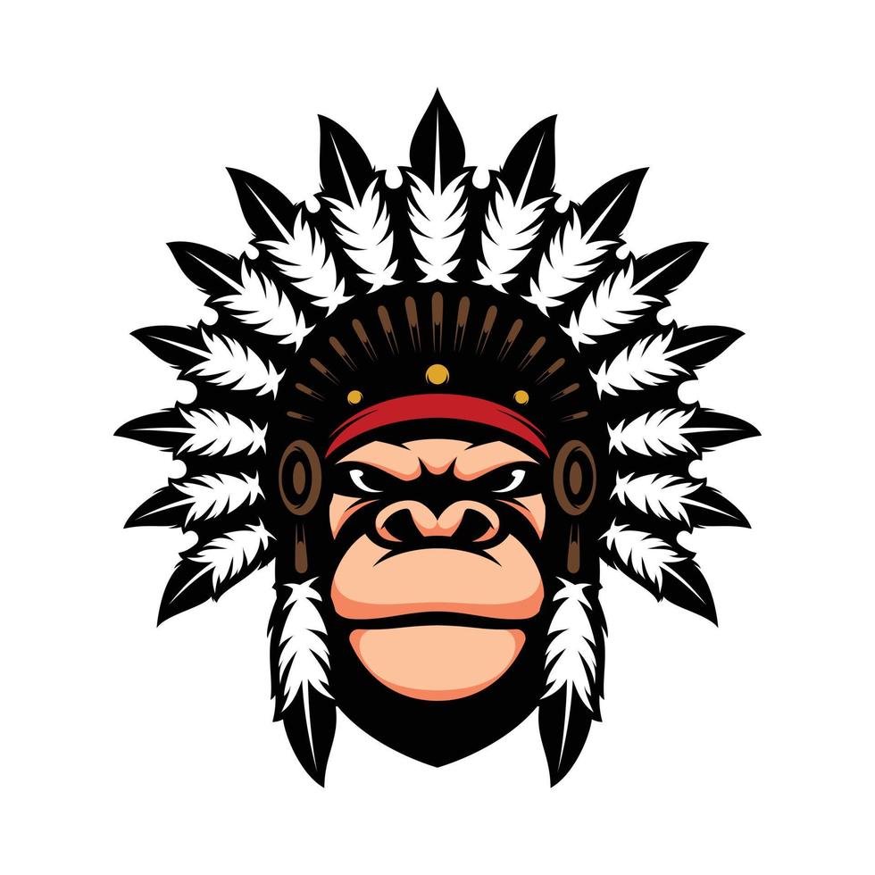 New Gorilla Apache mascot design vector