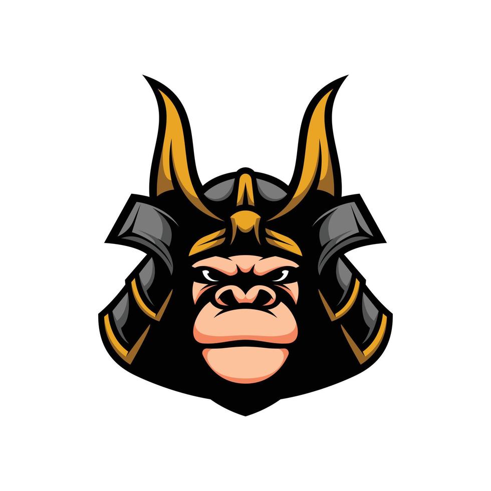 New Gorilla samurai mascot design vector