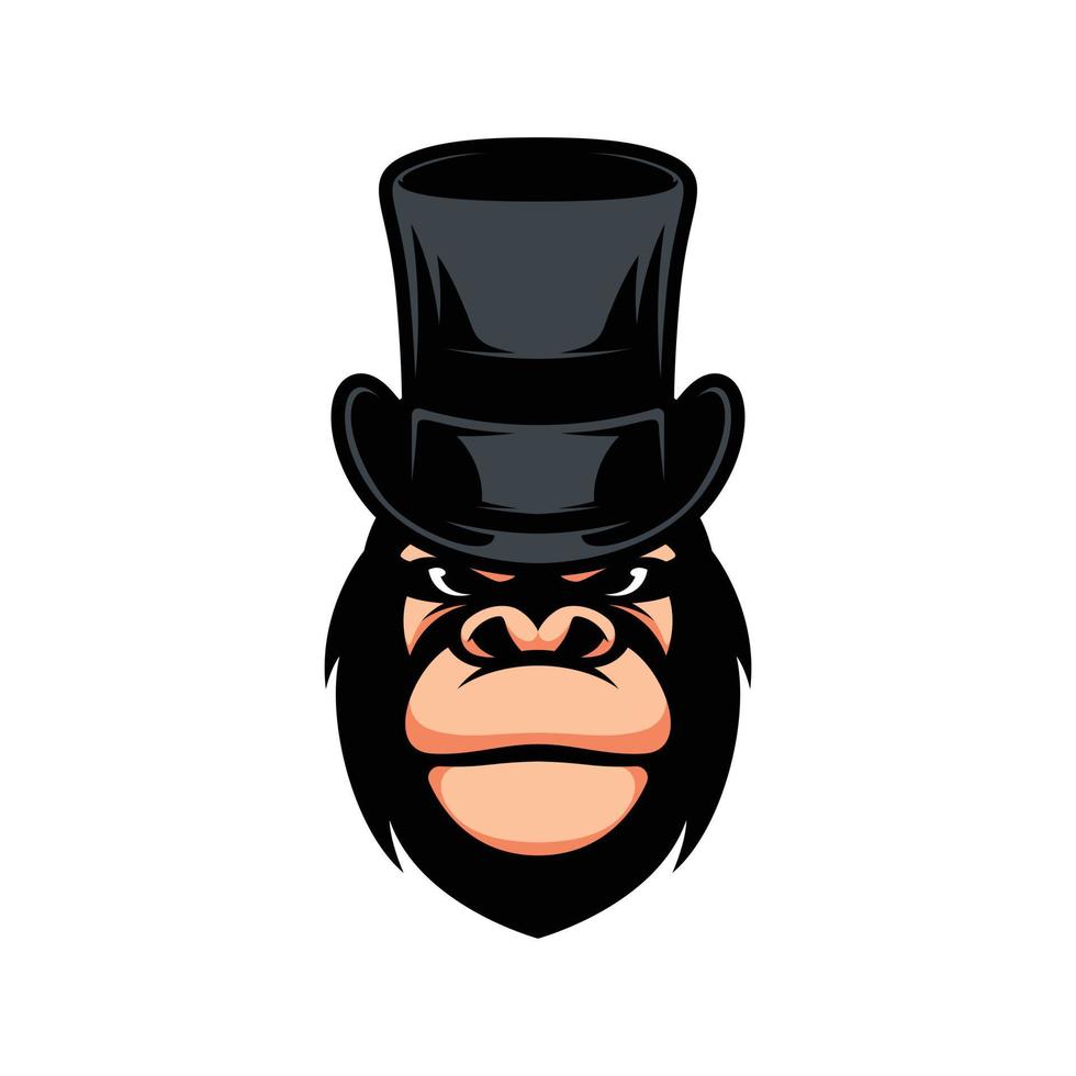 New Gorilla Tophat mascot design vector