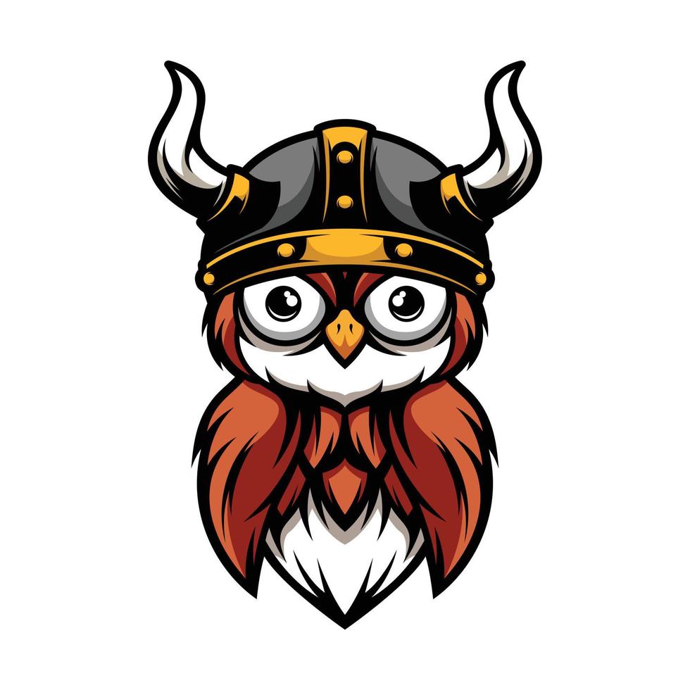 New owl Viking mascot design vector