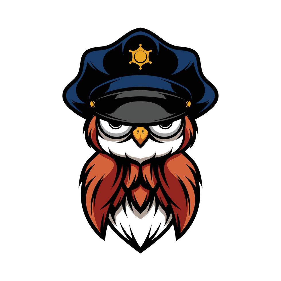 nuevo diseño de mascota de policía de búho vector