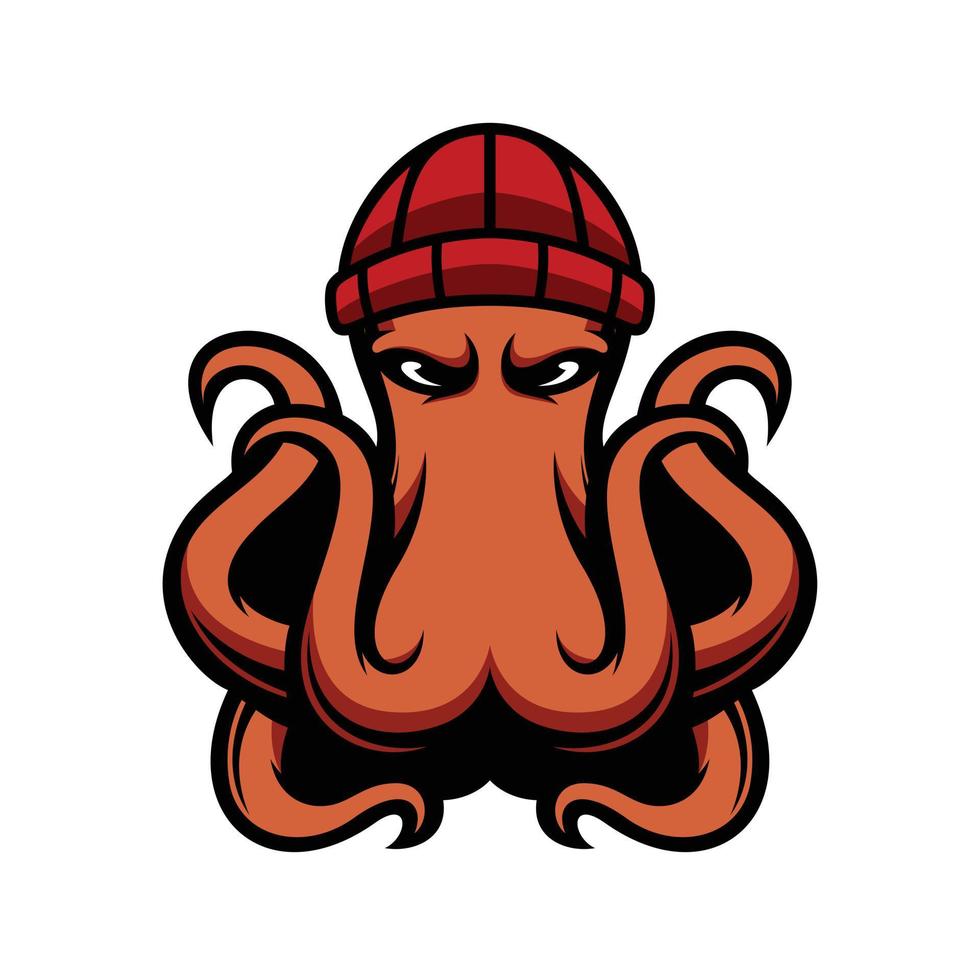 New Octopus Beaniehat mascot design vector