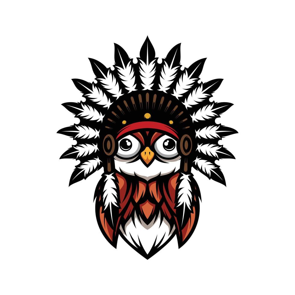 New owl Apache mascot design vector