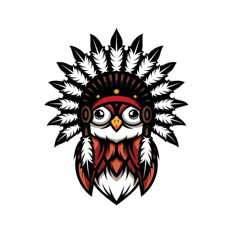 New owl Apache mascot design vector