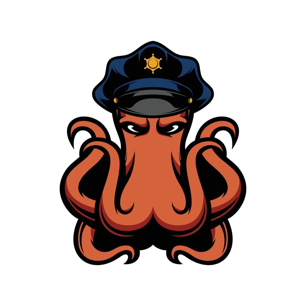 New Octopus Police mascot design vector