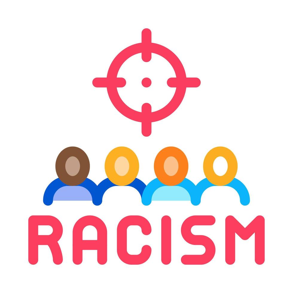 racism target aim icon vector outline illustration