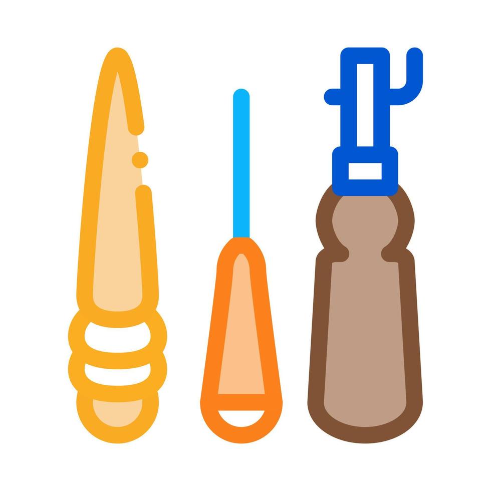 leather repair tools icon vector outline illustration