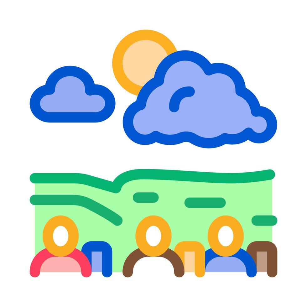hiking tourist nature icon vector outline illustration