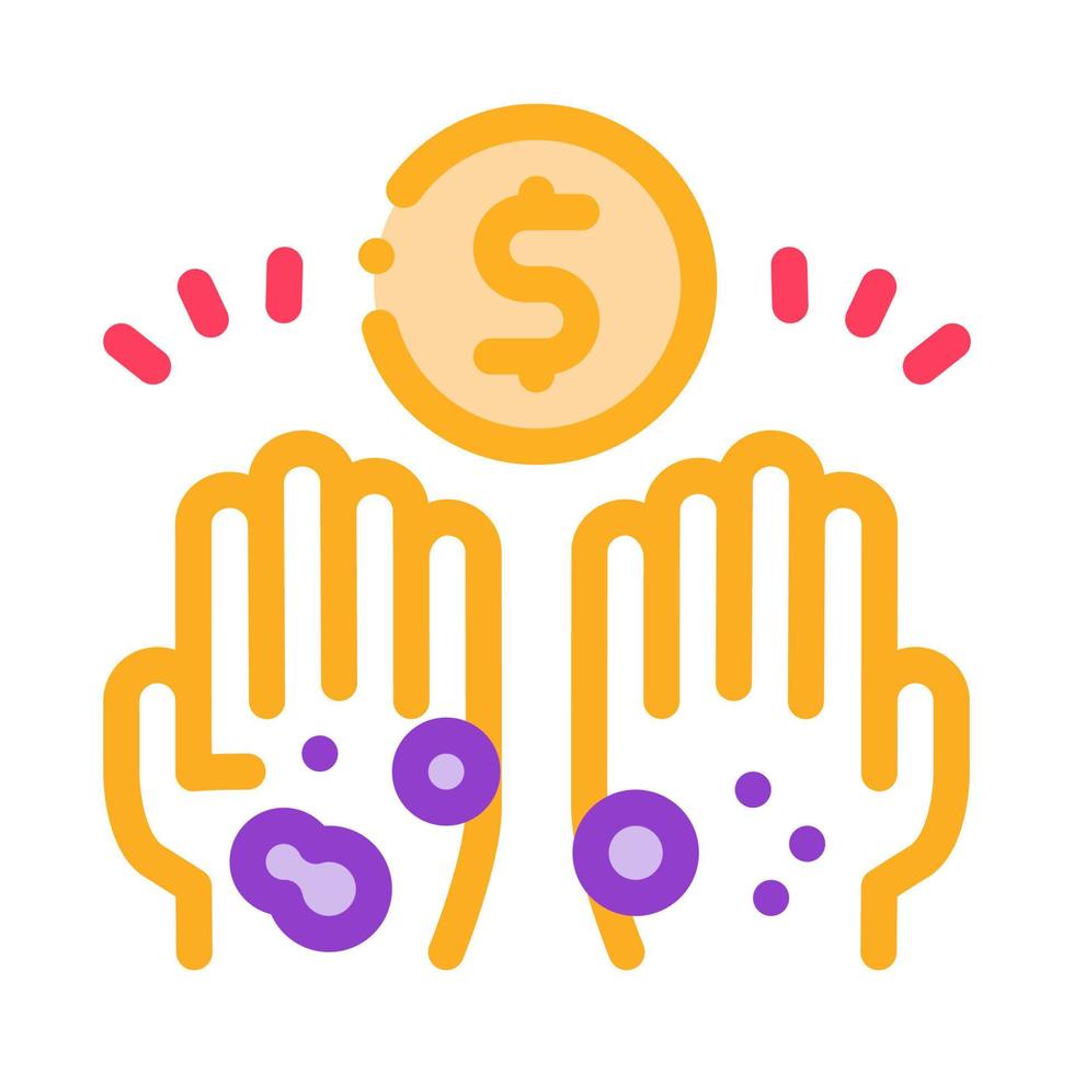 homeless hands ask for money icon vector outline illustration