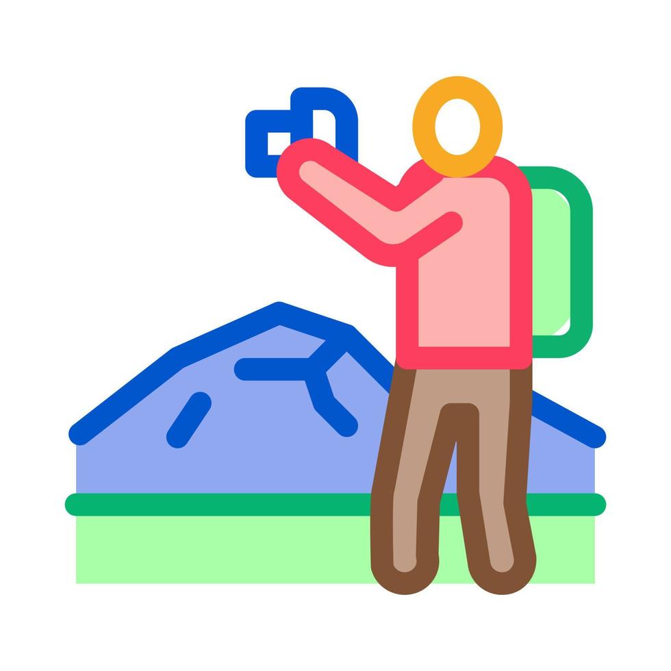 photographer hiking icon vector outline illustration