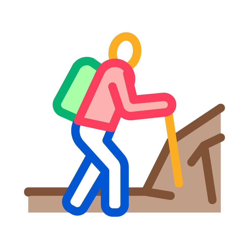 human hiking icon vector outline illustration